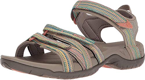 Teva Tira, Sandalias de Punta Descubierta Mujer, Multicolor (Taupe Multi Tpm), 37 EU