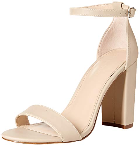 The Drop Rebecca Sandalia de tacón alto con tiras Mujer, Beige, 36 EU