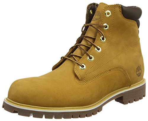 Timberland 6 Inch Basic Alburn Waterproof, Botas Chukka Hombre, Amarillo Wheat Nubuck, 44 EU