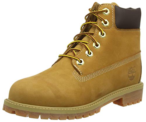 Timberland 6-inch Premium Wp Botas Clasicas Unisex Niños, Amarillo (Wheat Nubuck), 37.5 EU