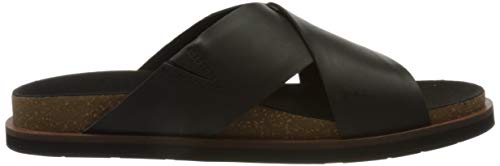 Timberland Amalfi Vibes Cross Slide, Sandalias Hombre, Negro Black Leather, 40 EU