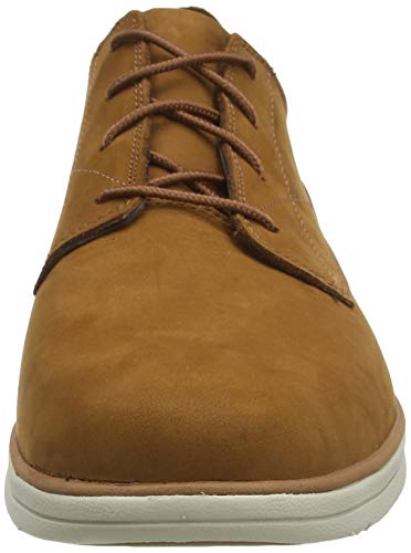 Timberland Bradstreet Plain Toe Sensorflex, Zapatos de Cordones Oxford Hombre, Marrón Rust Nubuck, 42 EU