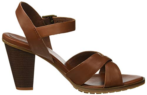 Timberland Derby Heights, Sandalia con Pulsera Mujer, Marrón MD Brown Full Grain, 37.5 EU