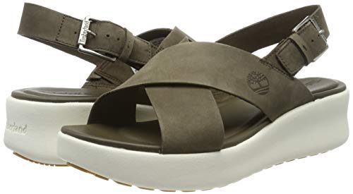 Timberland Los Angeles Wind Slingback, Sandalias Mujer, Verde Olive Nubuck, 41 EU