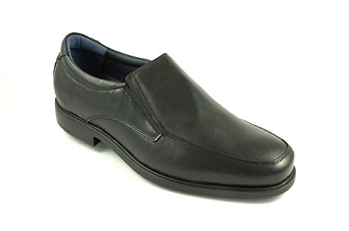 TOLINO A7712 Senator, Zapato Mocasin de Piel Ancho Especial (42 EU, Negro)