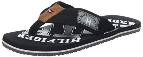 Tommy Hilfiger Essential TH Beach Sandal, Chanclas Hombre, Negro (Black 990), 44 EU