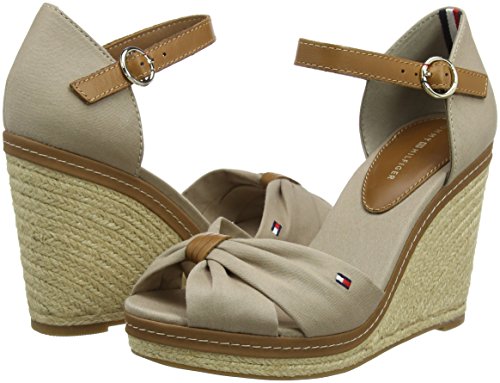 Tommy Hilfiger Iconic Elena, Alpargatas de Cuña Mujer, Beige (Cobblestone 068), 40 EU