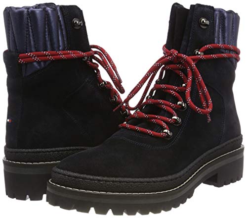 Tommy Hilfiger Modern Hiking Boot Suede, Botas Militar Mujer, Azul (Midnight 403), 40 EU