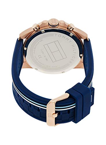 Tommy Hilfiger Reloj Multiesfera para Hombre de Cuarzo con Correa en Silicona 1791474