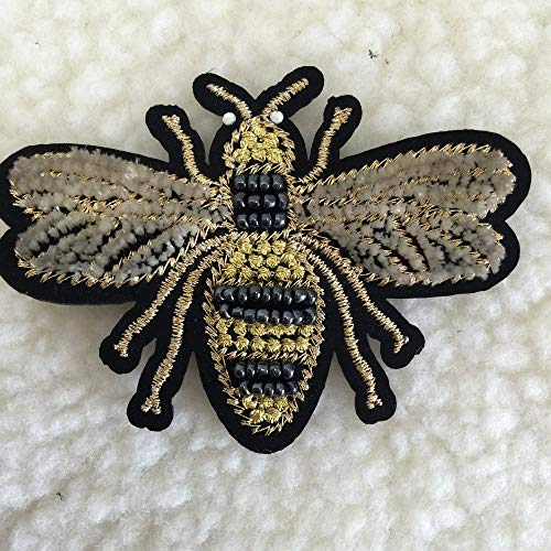 TOOGOO Abeja De Cuentas Hechas A Mano Parche De Cuenta para Ropa Coser En Apliques De Abalorio Parche De DecoracióN para Ropa Zapatos Bolsas Ropa DIY