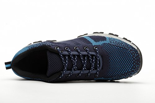 tqgold Zapatillas de Seguridad para Hombre Mujer, Zapatos de Trabajo con Punta de Acero (Azul,36 EU)