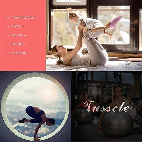 Tusscle Calcetines Yoga, 2Pcs Y 4Pcs Pilates Calcetines Antideslizantes Mujer Hombre,Yoga, Pilates, Ballet,Fitness Antideslizantes [35-41 EU] (4 Pares Calcetines Yoga)