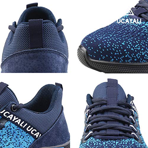 Ucayali Zapatos de Seguridad Hombre Calzado Trabajo Comodos Ligeras Zapatillas para Trabajar con Punta de Acero Transpirables Antiestaticos Cocina(017 Azul, 42 EU)