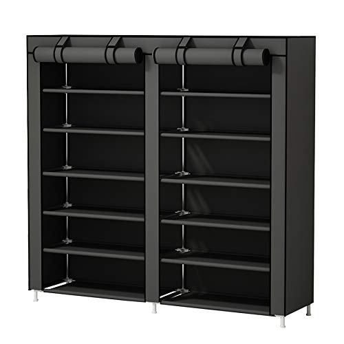 UDEAR Shoes Rack Organizador de Tela de Zapatos, Zapatero 7 Pisos con Resistente al Polvo Gris