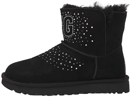 UGG Classic Bling Mini, Botas clásicas Mujer, Black, 38 EU