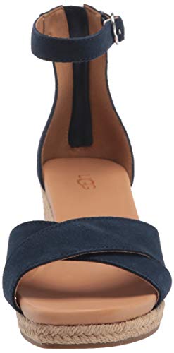 UGG Eugenia, Sandalias con cua Mujer, Azul Marino (Navy Suede), 41 EU