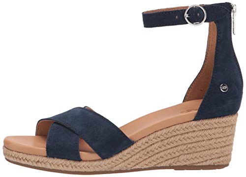 UGG Eugenia, Sandalias con cua Mujer, Azul Marino (Navy Suede), 41 EU