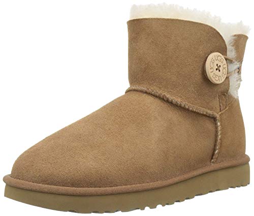 UGG Female Mini Bailey Button II Classic Boot, Chestnut, 3 (UK)