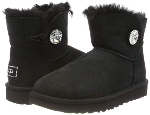 UGG Mini Bailey Button Bling, Botas Mujer, Negro, 42 EU