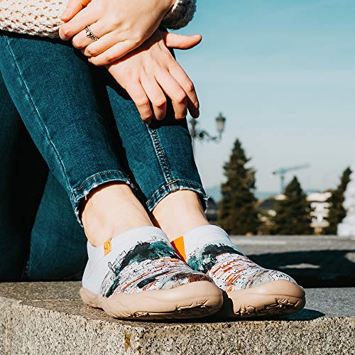 UIN Estilo Español Mocasín de Mujer Verano,Mocasín de Comodas Casual Diseñado Holgazán de Mujer Zapatos Comodos de Zapatos Mujer Lona 39