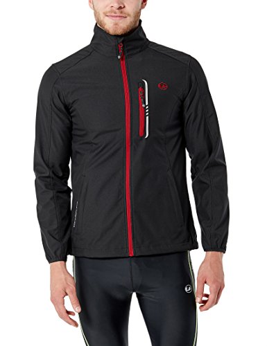 Ultrasport Hannes Softshell Chaqueta Ligera, Hombre, Negro/Rojo, S