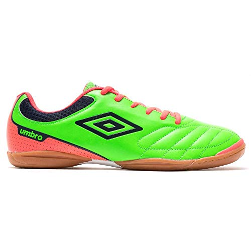 Umbro Futsal Attak IC, Zapatilla de fútbol Sala, Green-Orange-Navy, Talla 8 US (41 EU)