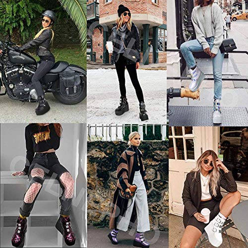 UMore Botines Chelsea para Mujer Botas Cortas al Tobillo Mujer Botas para Mujer, Botas Altas con Plataforma Motocicleta Botas para Mujer