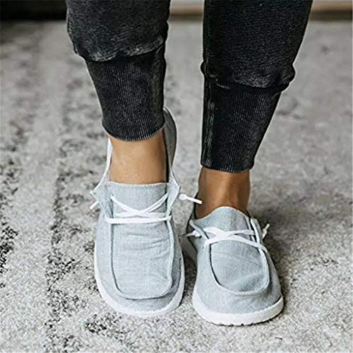 UMore Mujer Mocasines de Lona Moda Loafers Casual Zapatos de Conducción Cómodos Zapatillas del Barco