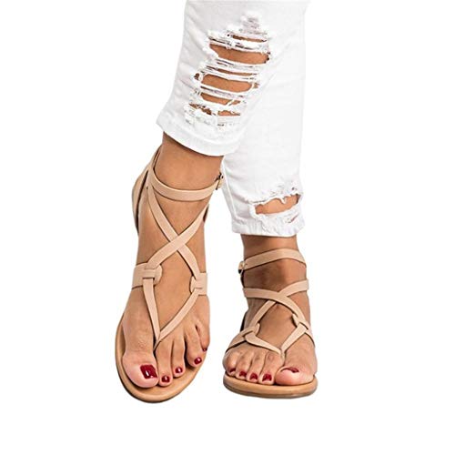 UMore Sandalias informales con tiras para mujer Chanclas Mujer Sandalias Planas Mujer Sandalia con Pulsera Mujer