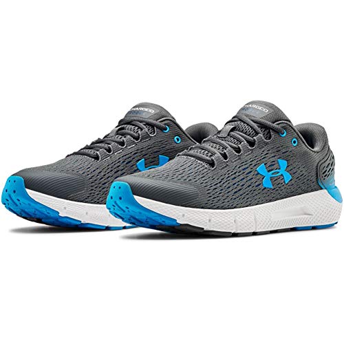 Under Armour Charged Rogue 2, Zapatillas para Correr de Carretera Hombre, Gris Blanco Eléctrico Azul 103, 42 EU