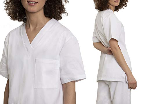 Uniforme Sanitario Pijama Conjunto Casaca Y Pantalón Unisex Hombre Y Mujer | Uniforme Hospitalario 100% Algodón Sanforizado | para Médicos, Enfermeros, Personal Sanitario, Veterinarios, Esteticistas