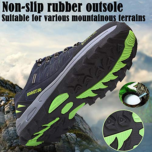 Unitysow Zapatillas de Trekking para Hombres Zapatillas de Senderismo Botas de Montaña Antideslizantes AL Aire Libre Zapatillas de Camping Zapatillas de Deporte EU35-47,Azul Oscuro,EU46