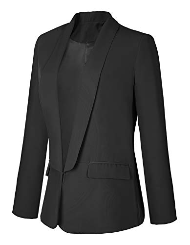 Urban GoCo Mujeres Blazers Chaqueta de Traje Slim Fit Elegante Oficina Negocios Outwear (S, Negro)