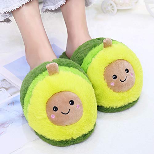 Usmato Zapatillas De Aguacate, Zapatillas De Felpa De Frutas,Zapatillas De Casa, Zapatillas Cálidas De Invierno para Interiores, Antideslizantes, Duraderas, Preciosas,