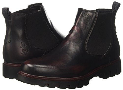 U.S.POLO ASSN. Spring, Botas Chelsea para Mujer, Gris (Dark Grey/Bordeaux DKGR-BOR), 36 EU