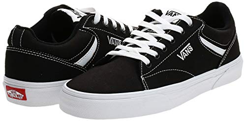 Vans Seldan, Sneaker Hombre, Lienzo Negro Blanco 187, 44 EU