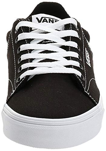 Vans Seldan, Sneaker Hombre, Lienzo Negro Blanco 187, 44 EU