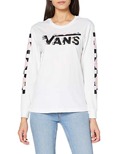 Vans TROPPY V Camiseta, Blanco, XS para Mujer