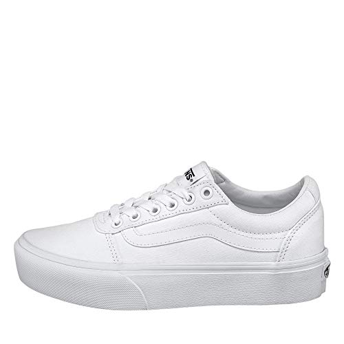 Vans Ward Platform Canvas, Sneaker Mujer, Color Blanco, 36 EU