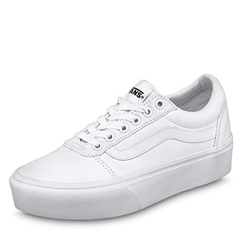 Vans Ward Platform Canvas, Sneaker Mujer, Color Blanco, 36 EU