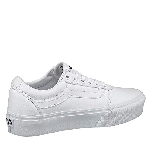 Vans Ward Platform Canvas, Sneaker Mujer, Color Blanco, 36 EU