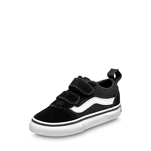 Vans Ward V-Velcro Suede, Zapatillas Unisex niños, Black/White Iju, 24 EU