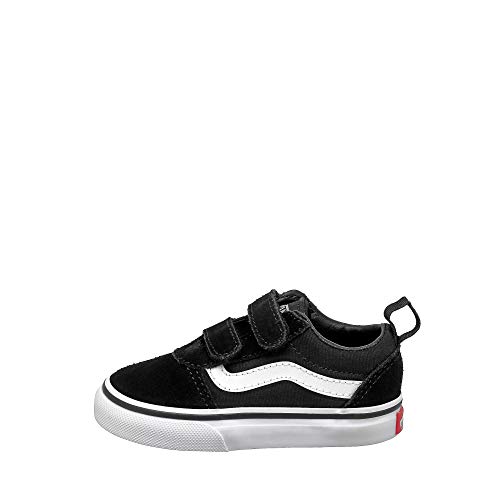 Vans Ward V-Velcro Suede, Zapatillas Unisex niños, Black/White Iju, 24 EU