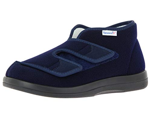 VAROMED Mujer,Hombre Zapato de Velco, Unisex-Adulto Calzado de Salud,Velcro,cómodo,sin presión,Variable,Marine,38 EU / 5 UK