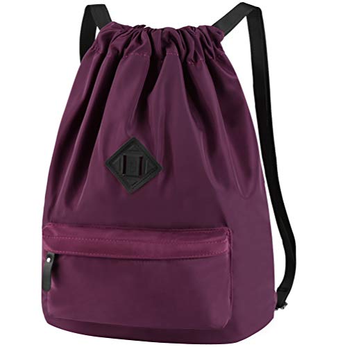 Vbiger Mochila de Cuerda Unisex Púrpura