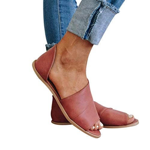 Vectry Zapatos Fluchos Mujer Sandalias Mujer Plataforma Verano Chanclas Mujer Zapatos Mujer Tacon Plataforma Zapato Plano Mujer Vestir Zapatos Mujer Primavera Verano Casual Zapatos Mujer Rojo