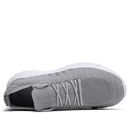 Veluckin Zapatillas Hombre Transpirable Deportivas Tejido de Punto Zapatos Running Hombre Zapatillas para Correr,9003-Gris,39