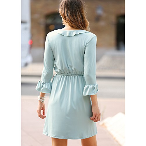 VENCA Vestido Corte Cruzado Mujer by Vencastyle - 014082,Verde Agua,S