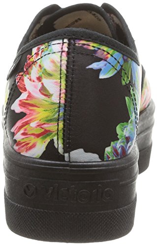 Victoria Ingles Rosa Estampado Flores - Botas de Canvas para Mujer Negro Negro 37