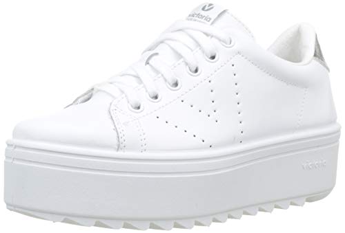 Victoria Sierra Deportivo Piel, Zapatillas Mujer, Blanco (Blanco 20), 38 EU